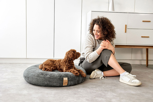 PALOPA Okrągłe legowisko donut dla psa Fippa anthracite S