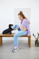 PALOPA Torebka nerka na smakołyki dla psa Emma teddy-fleece beige Edycja limitowana