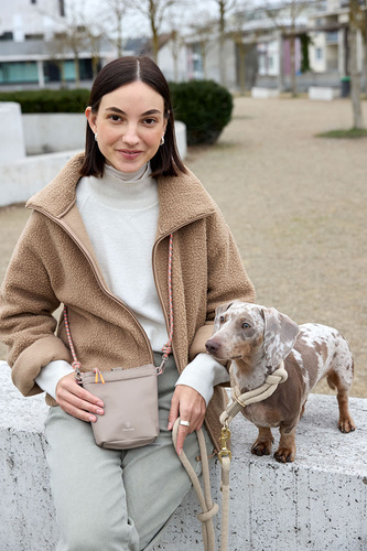 PALOPA Torebka saszetka na smakołyki dla psa Karl taupe M