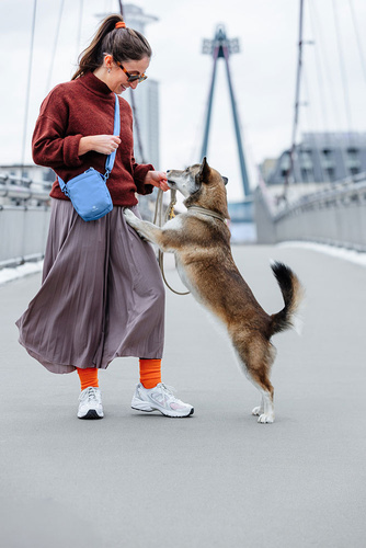PALOPA Torebka saszetka na smakołyki dla psa Greta sky blue L