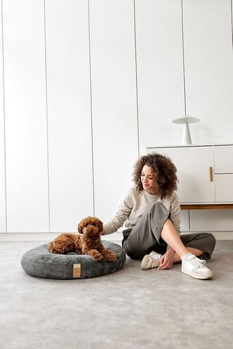 PALOPA Okrągłe legowisko donut dla psa Fippa anthracite S