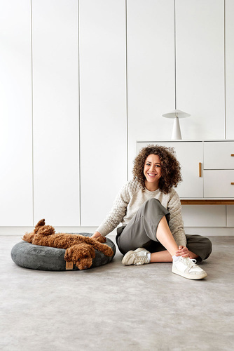 PALOPA Okrągłe legowisko donut dla psa Fippa anthracite M-L